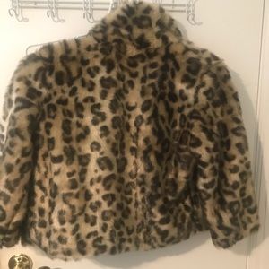 cropped cheetah faux fur jacket